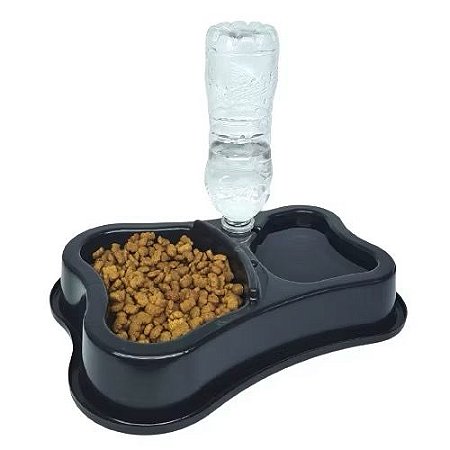 Comedouro Duplo anti formiga p/ Pet Com suporte para Garrafas