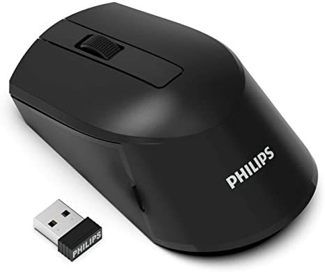 Mouse Sem Fio Óptico 1600DPI Philips Wireless 2.4GHz M374