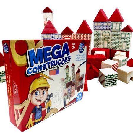 MEGA CONSTRUCOES 45 PCS - MADEIRA