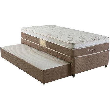 Conjunto: Box com Cama Auxiliar Molas  + Colchão Herval Coimbra Solteirão 96X203X63