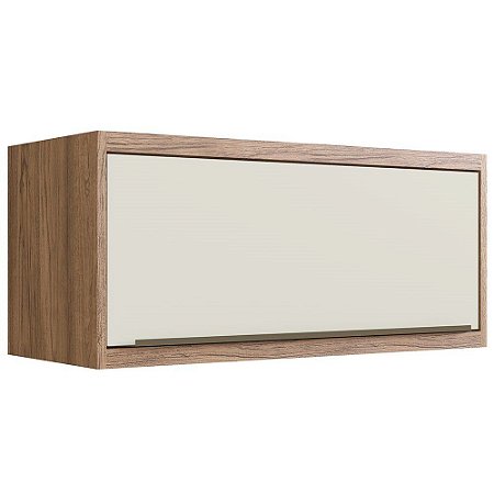 Aéreo Cozinha Modular 80 cm - 100% MDF Édez Une, 1 Porta, Louro Freijó e Porta Off White