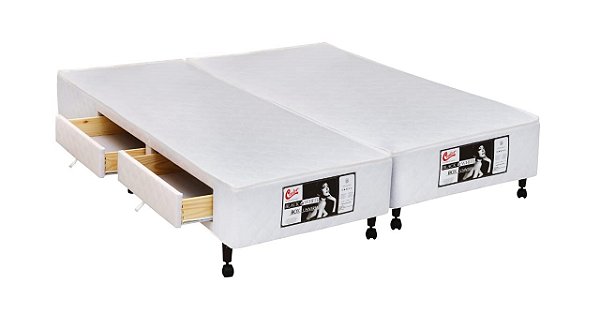 CAMA BOX - COM GAVETA - CASTOR - QUEEN - 158X198X40