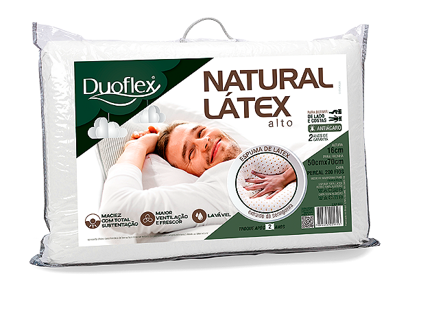 Travesseiro Natural Látex Alto - Duoflex