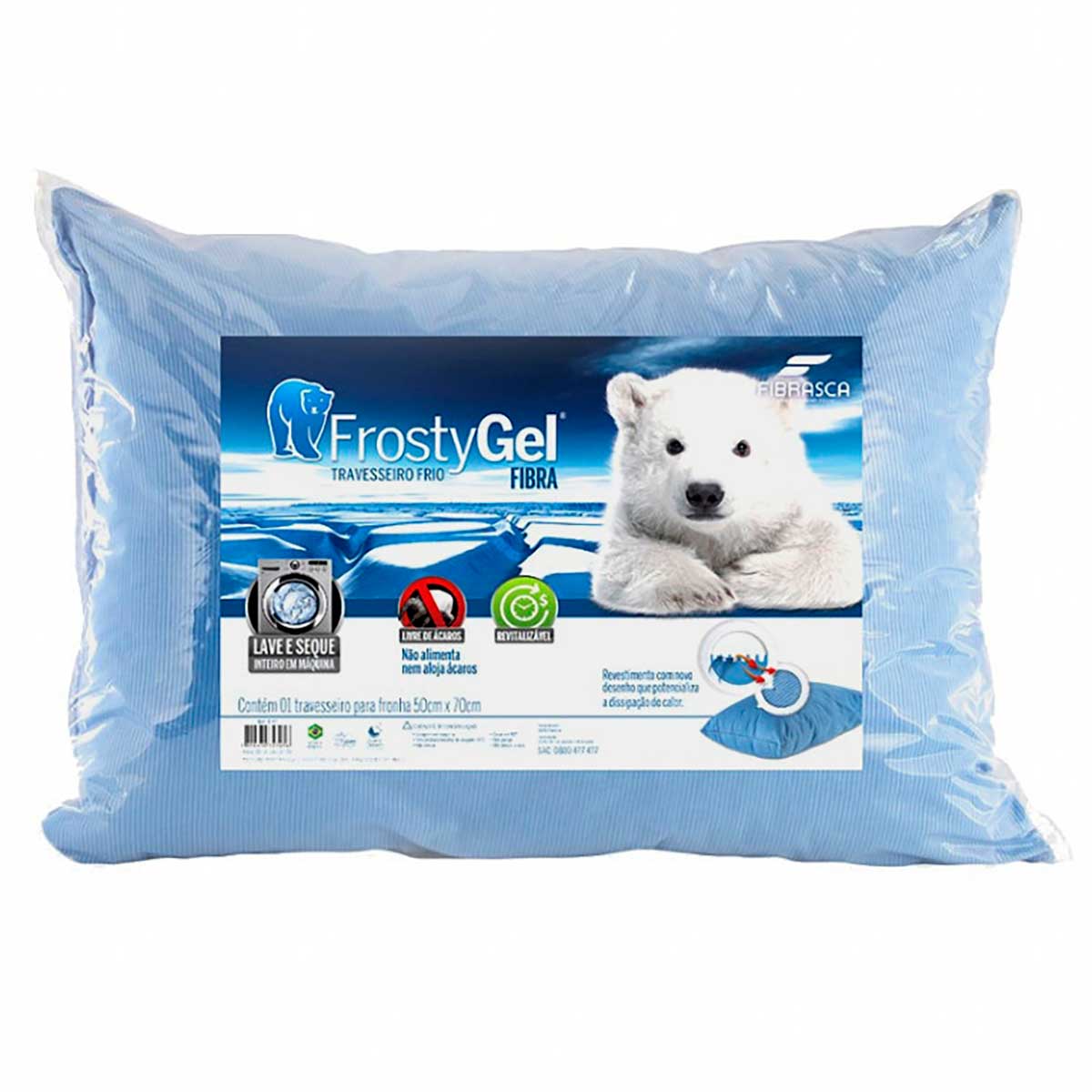 Travesseiro Fibrasca -  FrostyGel  50cm x 70cm