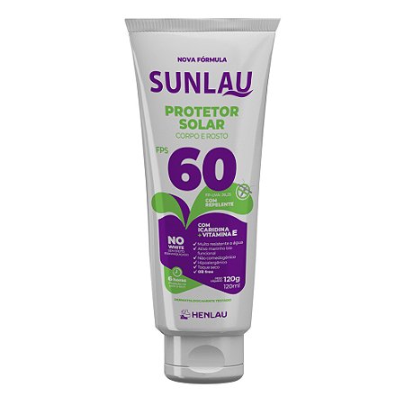 Protetor Solar Sunlau FPS 60 120 g Henlau – Proteção Solar com Repelente