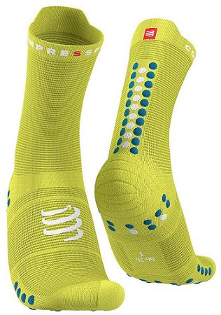 Meia Compressport RUN V4.0 cano médio - Amarela