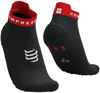 Meia Compressport Run V4.0 cano curto - Pt/Vm