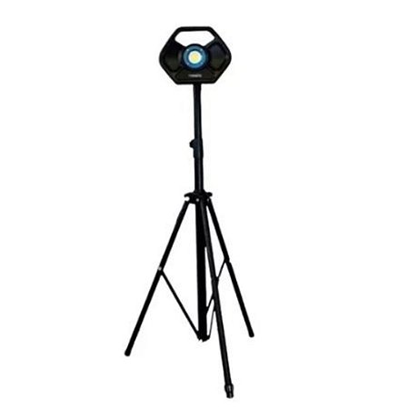 Holofote Led Recarregável Pro 15w + Tripé Ajustável Vonixx Carcaça Preto E Azul Luz 5 Cores