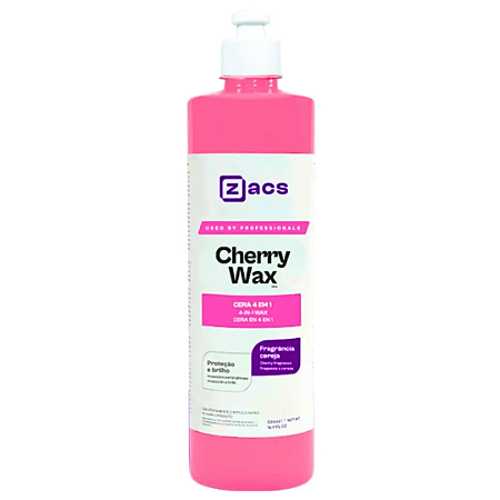 Cera Automotiva 4 Em 1 Cherry Wax C/ Aroma 500ML Zacs