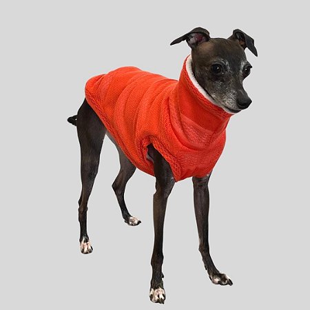 COLETE DE GALGO ITALIANO TRICO DUPLA FACE LARANJA