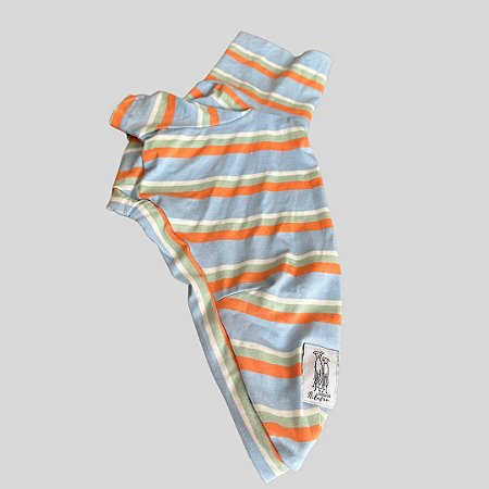 CAMISETA DE GALGO ITALIANO  AZUL LISTRA LARANJA PE