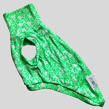 REGATA DE GALGO LETRAS VERDE NEON