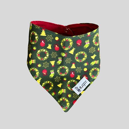 BANDANA DE GALGO NATAL VERDE GUIRLANDA PE