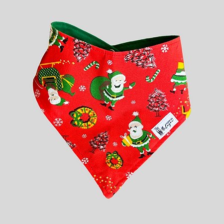 BANDANA DE GALGO NATAL VERMELHO NOEL VERDE