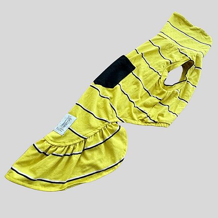 VESTIDO DE GALGO ITALIANO AMARELO POCKET PRETO PE