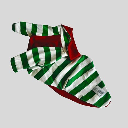 CAMISETA DE GALGO NATAL GALGOLITO LISTRA VERDE