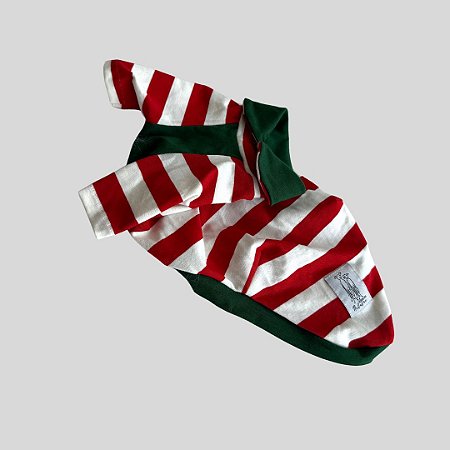 CAMISETA DE GALGO NATAL GALGOLITO LISTRA VERMELHA