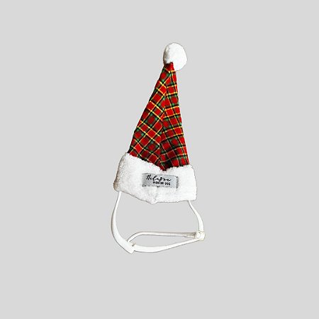 GORRO DE GALGO NATAL XADREX VERMELHO