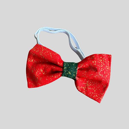 GRAVATA DE GALGO BORBOLETA VERMELHO E DOURADO PE