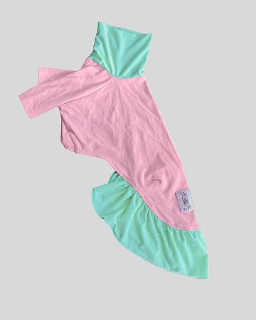 VESTIDO DE GALGO UV ROSA E VERDE
