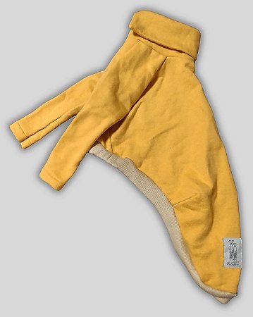 BLUSA DE GALGO HUG MOSTARDA E BEGE