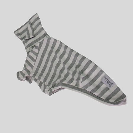 CAMISETA DE GALGO ALGODY POLO COOL CINZA E BRANCO