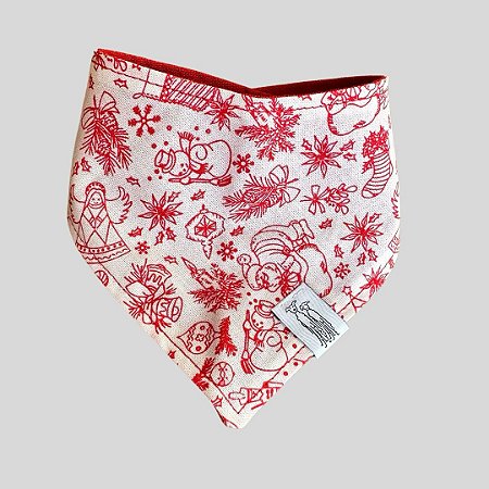 BANDANA DE GALGO NATAL DESENHOS VERMELHOS
