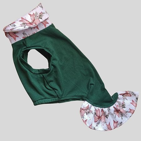 VESTIDO DE GALGO NATAL VERDE LAÇO INV