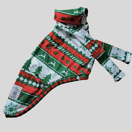 CACHARREL DE GALGO NATAL RENA VERMELHO VERDE E BRANCO