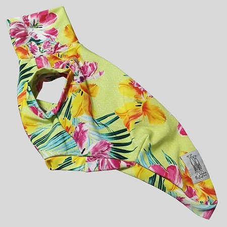 REGATA DE GALGO UV AMARELO FLORAL