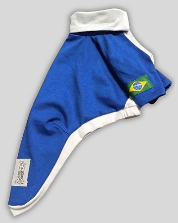 CAMISETA DE GALGO COPA POLO ROYAL E BRANCO