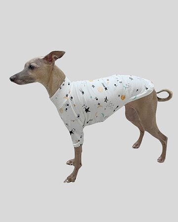 PIJAMA DE GALGO LUME PLANETAS - sob encomenda