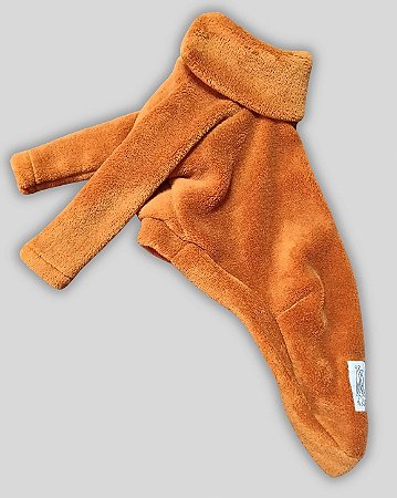 BLUSA DE GALGO CHAMONIX CARAMELO GOLA MEIO ABERTA