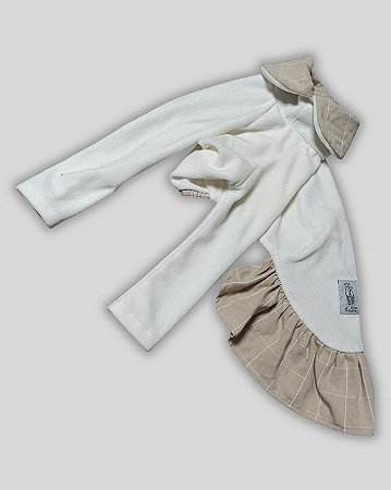 VESTIDO BLUSA DE GALGO PLU DONNA BRANCO E OCRE