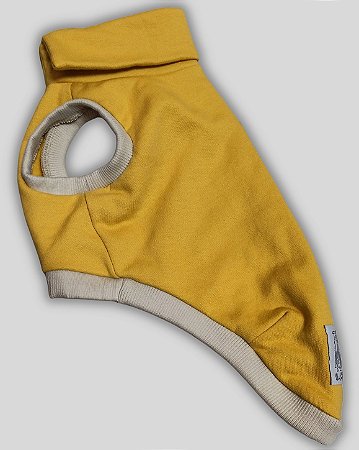 COLETE DE GALGO HUG MOSTARDA E CREME