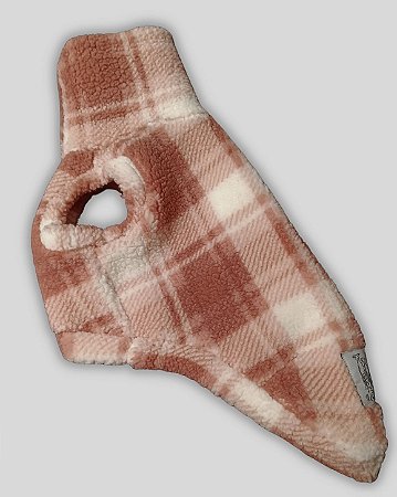 COLETE DE GALGO TUFF XADREZ ROSE