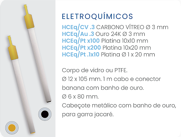 Eletrodo Carbono Vítreo Ø 3 mm HCEq/CV