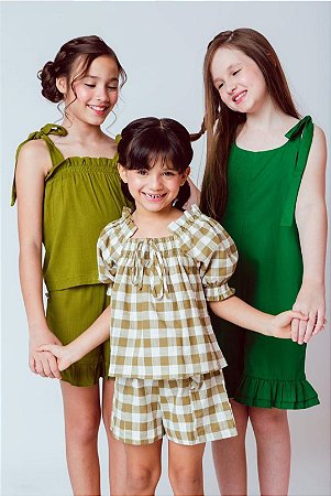 Conjunto Country cottage xadrez - Coleção Garden