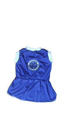 Vestido Pet Cães Cachorro Malha Futebol Cruzeiro