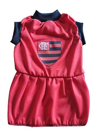 Vestido Pet Cães Cachorro Malha Futebol Flamengo