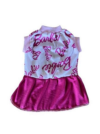 Vestido Pet Cães Cachorro Malha Barbie