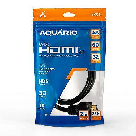 Cabo HDMI 2 Metros Full HD 1080p 4K