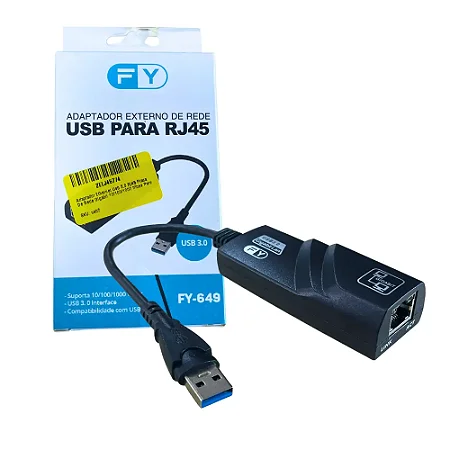 Adaptador Ethernet USB 3.0 RJ45 FY-649 Gigabit 10/100/1000 Mbps - FY