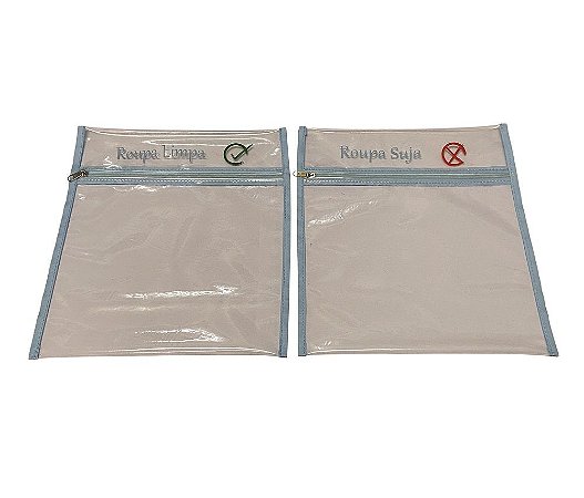 Saquinho de roupa suja e limpa para creche, escola, kit com 2 unidades