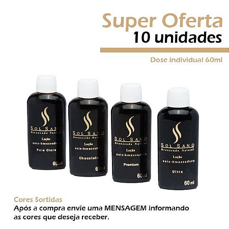 Loção Profissional Autobronzeadora Sol Sano (10 unidades)