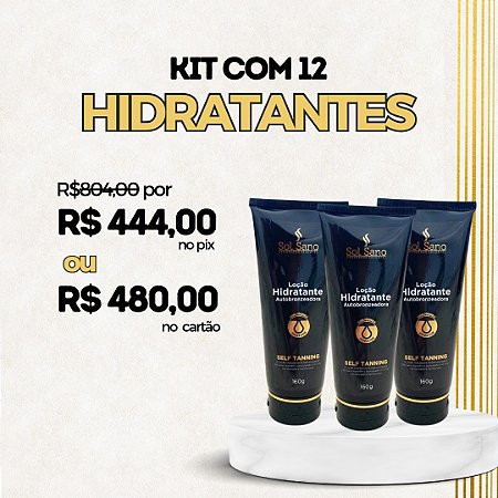 Hidratante Autobronzeador Sol Sano (12 UNIDADES) nova embalagem 160g,