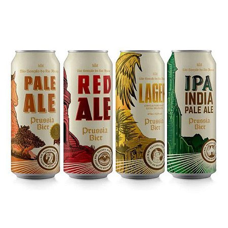 4 Cervejas (Lager, Red Ale, Pale Ale, English IPA) - (Só é enviado p/ 1º compra)