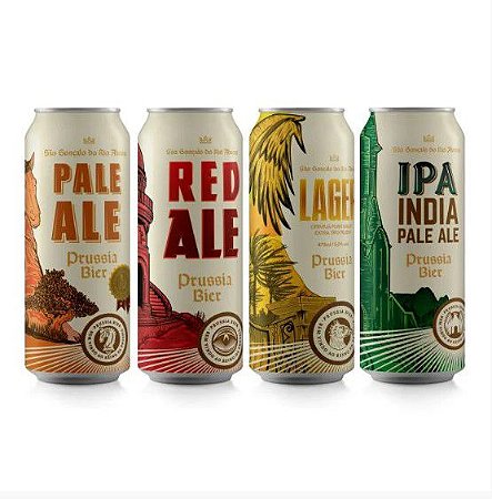4 Cervejas (Lager, Red Ale, Pale Ale, English IPA) - (Só é enviado p/ 1º compra)