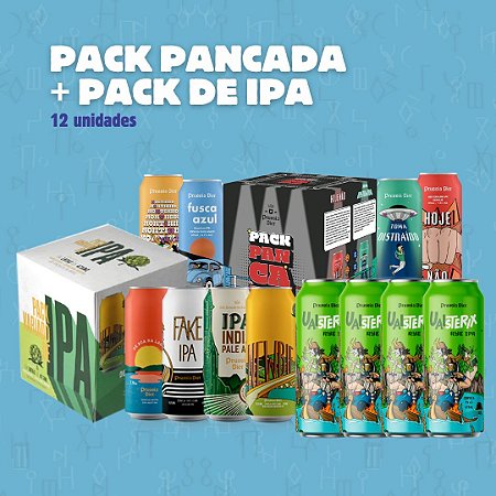 Pack Pancada + Pack de IPAs + 4 Uaisterix Rye IPA - 12 latas 473ml