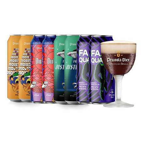 Kit Belgas + Taça Belga cristal - 8 Latas + Taça